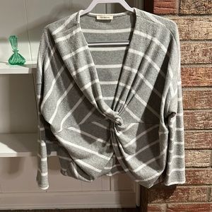 Striped Reversible sweater/cardigan-Wear it with the twist in front or back!